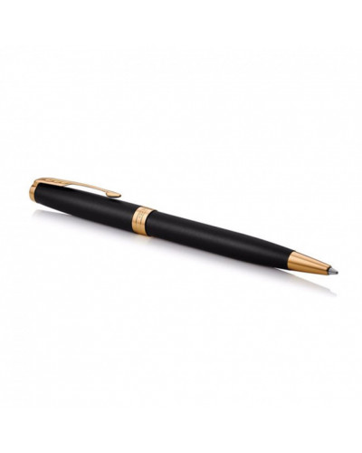 Ручка шариковая Parker "Sonnet Core Matt Black GT", черный матовый лак, позолота, черная, 142359