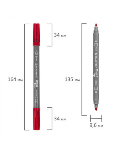 Фломастеры Dual-Tip 10 цветов 151946