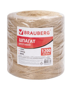 Шпагат джутовый банковский Brauberg 1200 м, d1,8 мм, 1200 текс 600396