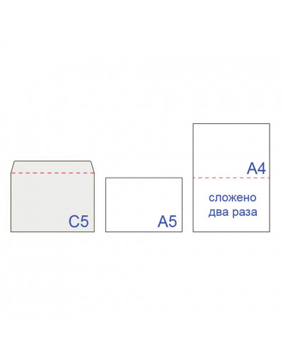 Конверты почтовые С5 отрывная полоса, Куда-Кому, 1000 шт