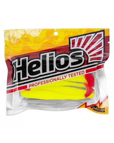 Виброхвост Helios Jumbo 4,95"/12.5 см, цвет Acid lemon & Red 5 шт HS-7-029