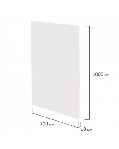 Пенокартон матовый, 70х100 см, толщина 10 мм, белый, к-т 5 л, Brauberg, 112476 112476