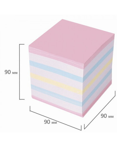 Блок для записей с клеевым краем Staff куб 9х9х9 см, цветной/белый 129208