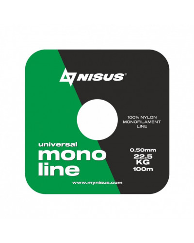 Леска Nisus Monoline 0,50мм 100м Green Nylon N-MG-050-100