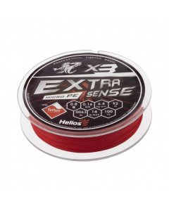 Шнур плетеный Helios Extrasense X3 PE 0.8/14LB 0,16мм 92м Red HS-ES-X3-0.8/14LB