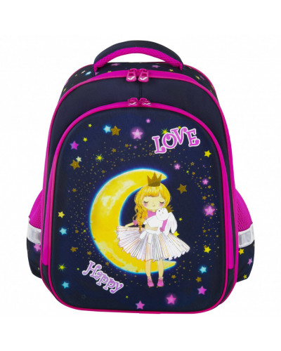 Ранец Brauberg Kids Standard, 2 отделения, Moon girl, 36х28х14 см, 271387