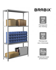 Стеллаж металлический Brabix MS KD-185/30-4 (S240BR143402)