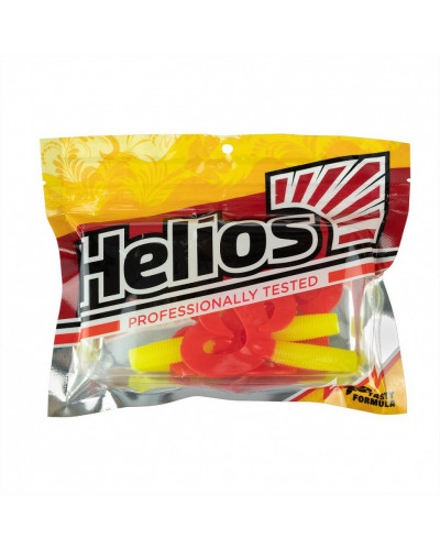 Твистер Helios Credo Double Tail 2,95"/7,5 см, цвет Acid lemon & Red 7 шт HS-12-029