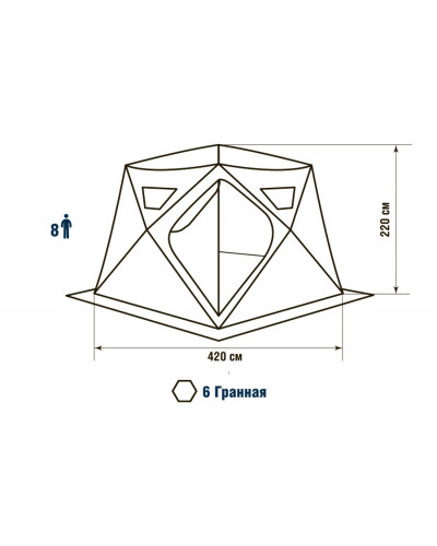 Зимняя палатка шестигранная Higashi Winter Camo Yurta Hot трехслойная