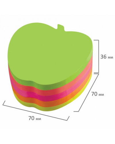 Блок самоклеящийся (стикеры) Brauberg Яблоко 400 листов, 5 цветов 126693