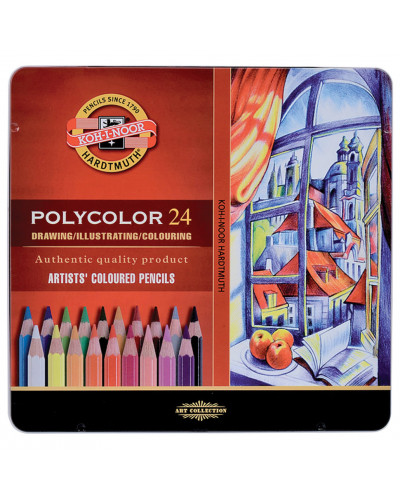 Карандаши цветные художественные KOH-I-NOOR Polycolor 24 цвета в коробке 3824024002PL