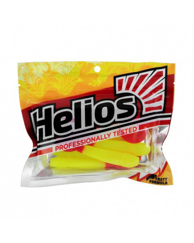 Твистер Helios Long Hybrid 3,55"/9,0 см, цвет Acid lemon & Red 7 шт HS-15-029