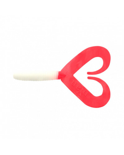 Твистер Yaman PRO Loop-Two, р.4 inch, цвет  #05 - White with red tail (уп.5 шт) YP-LT4-05