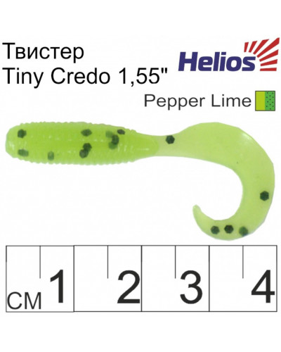 Твистер Helios Тiny Credo 1,55"/4 см, цвет Pepper Lime 12 шт HS-8-009