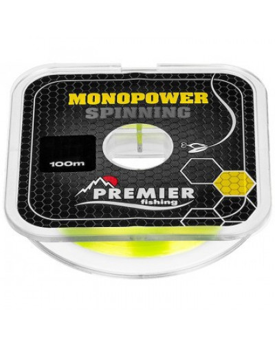 Леска Premier Fishing Monopower Spinning 0,40мм 100м F.Yellow Nylon PR-MS-Y-040-100