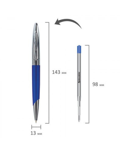 Ручка подарочная шариковая Brauberg Echo линия 0,5 мм синяя 143460