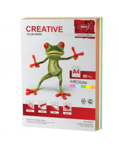 Бумага цветная Creative Color А4, 80 г/м2, 250 листов, 5 цветов, БОpr-250r