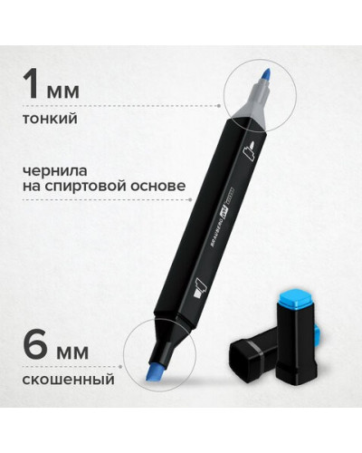 Маркеры для скетчинга двусторонние Brauberg Art Debut  Black линия 1-6 мм 80 цветов 152132