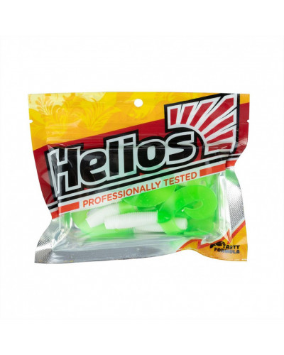 Твистер Helios Credo Double Tail 1,96"/5 см, цвет White & Green 10 шт HS-27-016