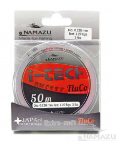 Леска Namazu I-Tech Fluco, 50 м, 0,128 мм, до 1,29 кг, прозрачная NIT50-0,128