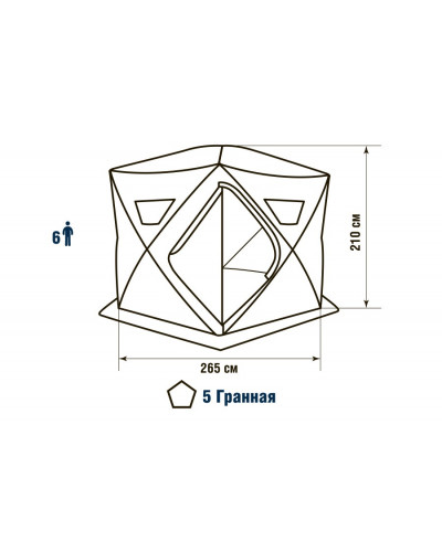 Зимняя палатка пятигранная Higashi Penta Pro DC трехслойная