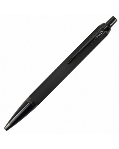 Ручка шариковая Parker "IM Achromatic Black BT", черный матовый, нержавеющая сталь, синяя, 143769