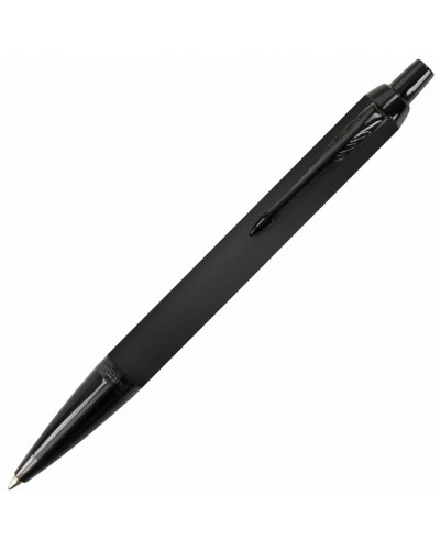 Ручка шариковая Parker "IM Achromatic Black BT", черный матовый, нержавеющая сталь, синяя, 143769