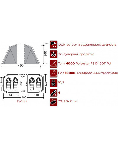 Палатка Indiana Twin 4