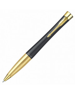 Ручка шариковая Parker "Urban Twist Black GT", черный, позолоченные детали, синяя, 143930