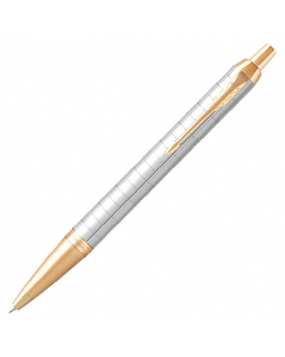 Ручка шариковая Parker "IM Premium Pearl GT", жемчужный лак, позолота, синяя, 143854