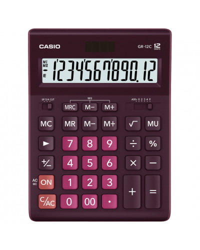 Калькулятор настольный Casio GR-12C-WR-W-EP 12 разрядов 250444