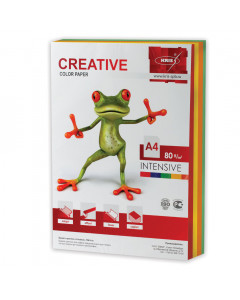 Бумага цветная Creative Color А4, 80 г/м2, 250 листов, 5 цветов, БИpr-250r