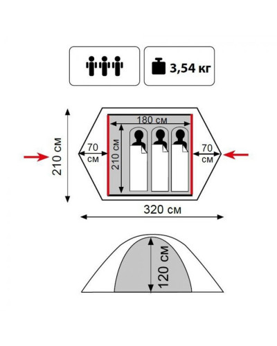 Палатка Tramp Lite Tourist 3 песочный TLT-002