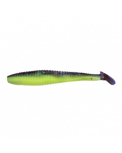 Виброхвост Yaman PRO Flatter Shad, р.4 inch, цвет #26 - Violet Chartreuse (уп. 5 шт.) YP-FS4-26