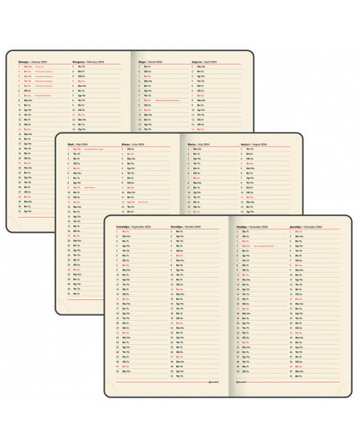 Ежедневник датированный 2024 г. А4 210х297 мм, Brauberg "Iguana", под кожу, коричневый, 114776