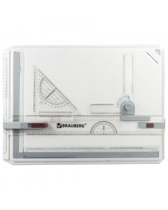 Доска чертежная А3 Brauberg с рейсшиной, треугольником и чертежным узлом  505х370 мм 210536