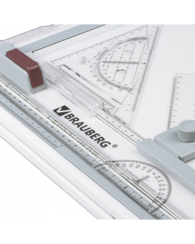 Доска чертежная А3 Brauberg с рейсшиной, треугольником и чертежным узлом  505х370 мм 210536