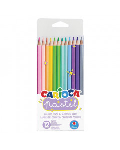 Карандаши цветные пастельные Carioca Pastel 12 цветов в чехле 43034