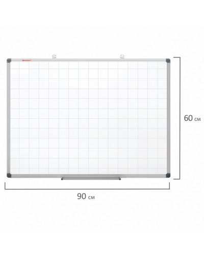 Доска магнитно-маркерная в клетку, 60х90 см, алюминиевая рамка, Brauberg Extra, 237563