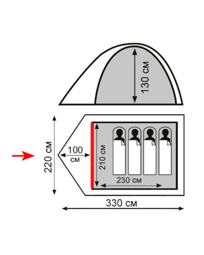 Палатка Totem Tepee 4 (V2) TTT-027