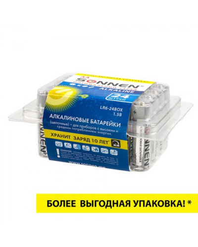 Батарейки алкалиновые  Sonnen Alkaline LR6 (АА) 24 шт 455095