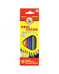 Карандаши цветные трехгранные KOH-I-NOOR Triocolor 3,2 мм 18 цветов 3133018004KSRU