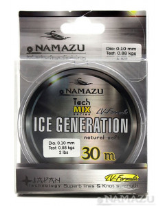 Леска Namazu Ice Generation, 30 м, 0,23 мм, до 4,09 кг, прозрачная NIG30-0,23