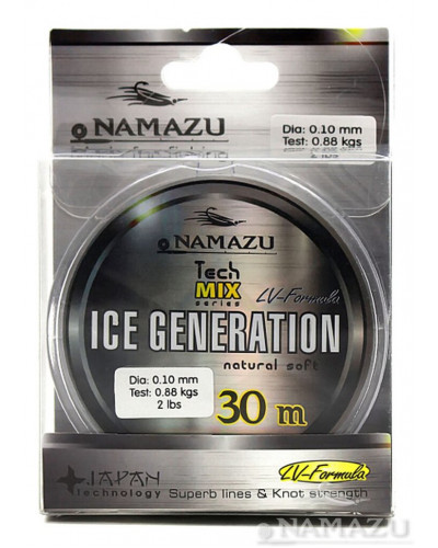 Леска Namazu Ice Generation, 30 м, 0,23 мм, до 4,09 кг, прозрачная NIG30-0,23