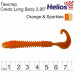 Твистер Helios Credo Long Body 2,95"/7,5 см, цвет Orange & Sparkles 12 шт HS-9-022