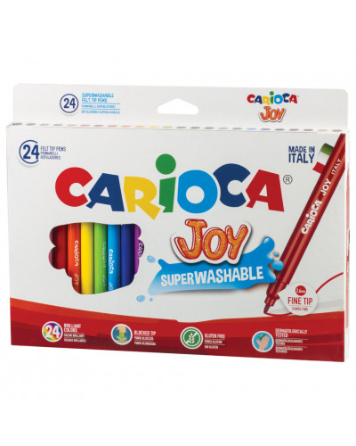 Фломастеры суперсмываемые Carioca Joy 24 цвета 40615