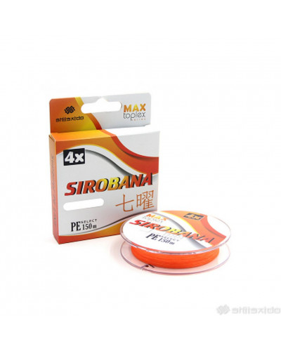 Шнур плетеный Shii Saido Sirobana 4X, 150 м, 0,405 мм, до 20,39 кг, orange SBLS150-4X-41OR