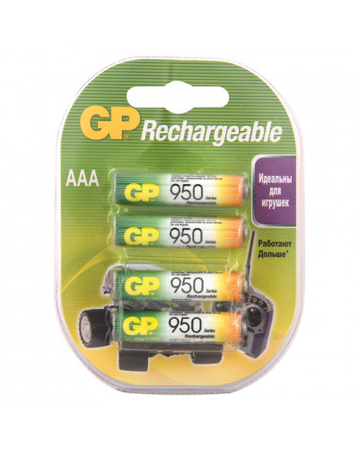 Батарейки аккумуляторные GP (AAA) Ni-Mh 950 mAh 4 шт (450442)