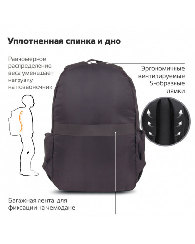 Рюкзак Brauberg INTENSE универсальный, 2 отделения, черный, 43х31х13 см, 270800