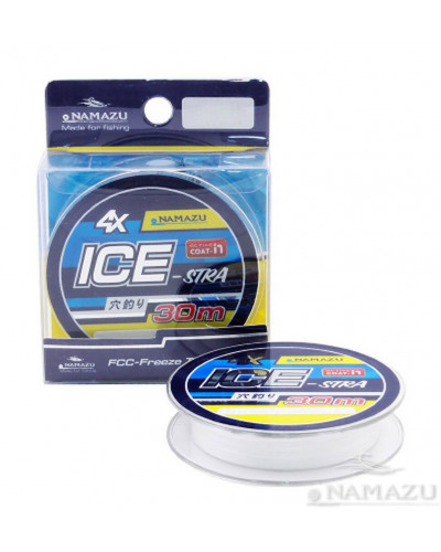 Шнур плетеный Namazu Ice-Stra 4Х, 30 м, 0,1 мм, до 6,8 кг, белый NIS30-0,1